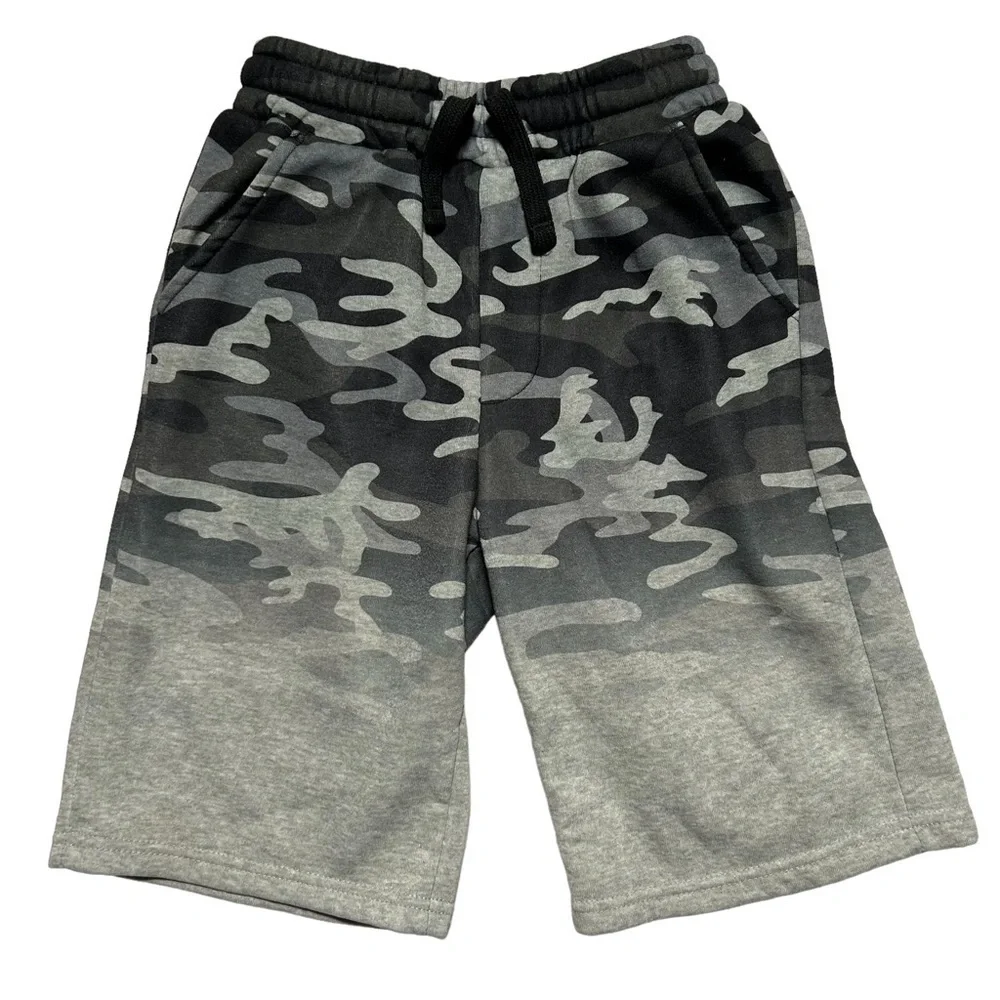NWOT Ring of Fire Youth Big Boy Sweat Shorts Camo Camouflage Gray Black Size L